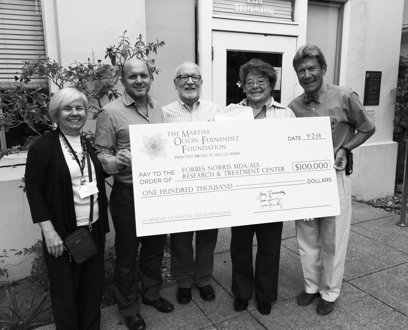 (Pictured above from left to right: Dallas Forshew, Dr. Katz, Bob Osborn, Mrs. Dee Norris Dr. Miller)